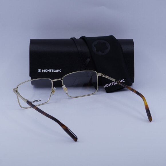Montblanc MB0022O 006 Eyeglasses Gold 59mm Rectangle Frame - Picture 10 of 10